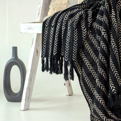 Manta Kripa con estampado block print