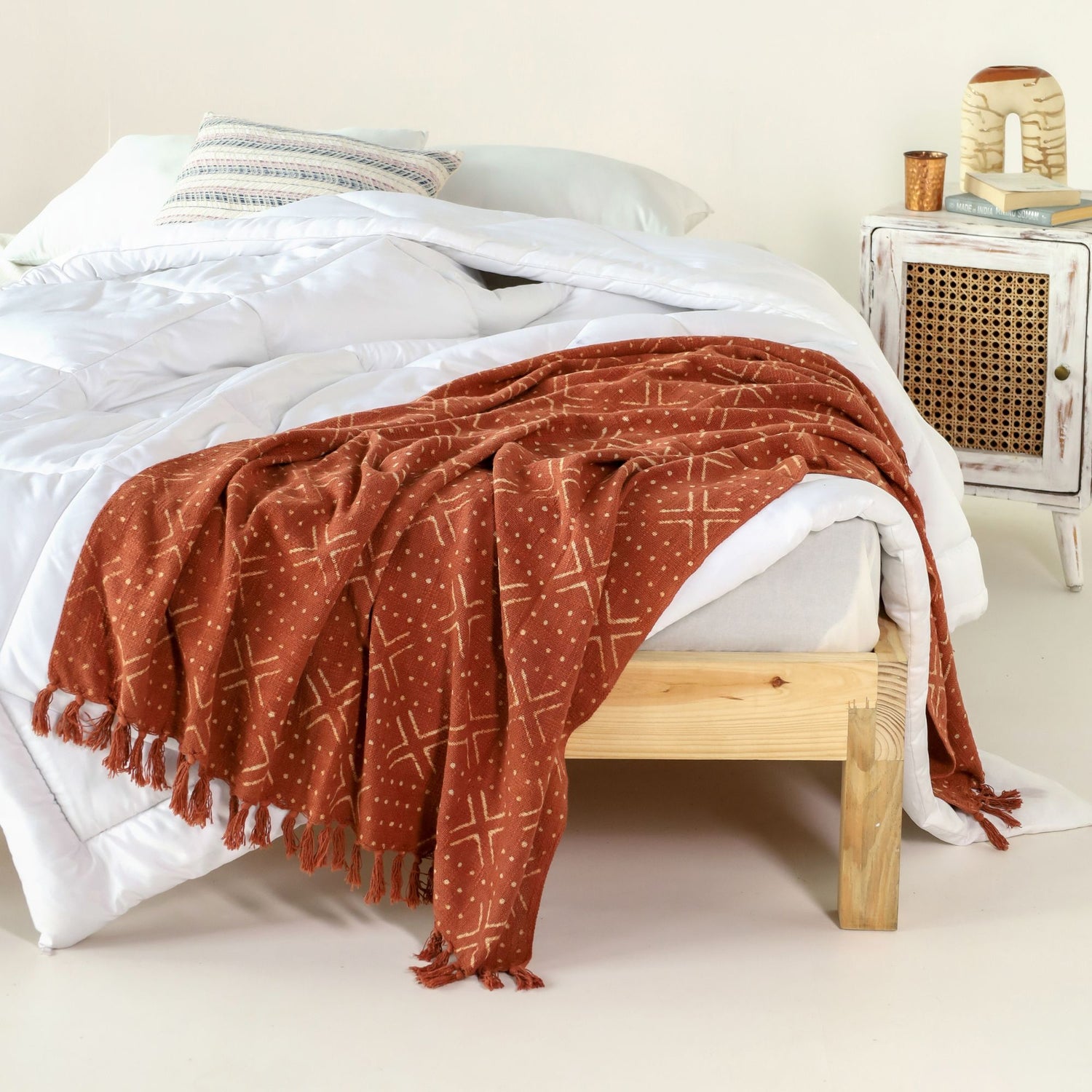 Cool Cotton Bundle (Set of 2 Cushion Covers; 1 Throw)