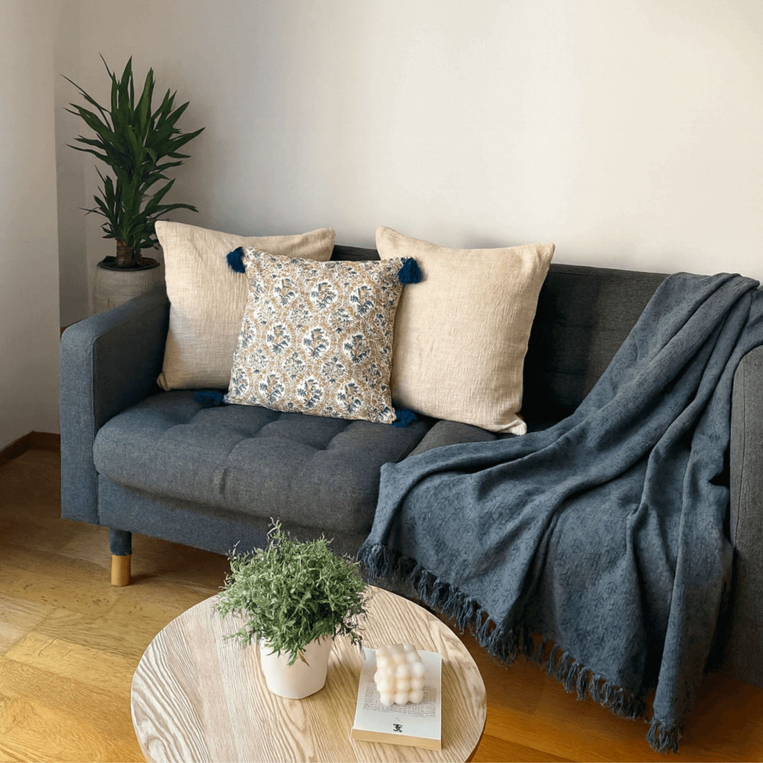 Artisan Aura Bundle (Set of 3 Cushion Covers; 1 Throw)