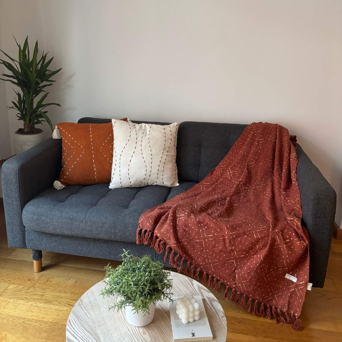 Cool Cotton Bundle (Set of 2 Cushion Covers; 1 Throw)