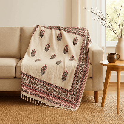 Palash Block Printed Throw
