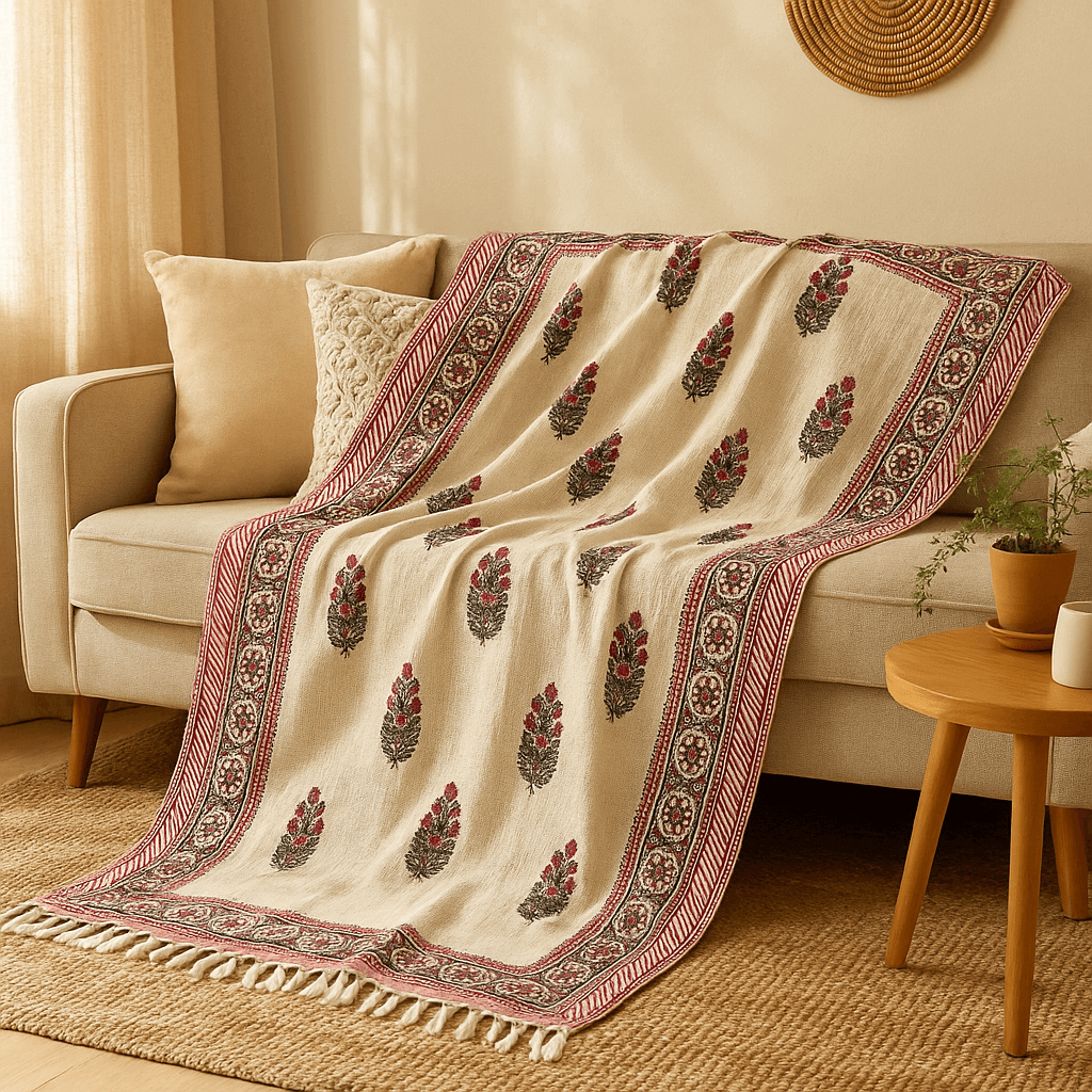 Palash Block Printed Throw