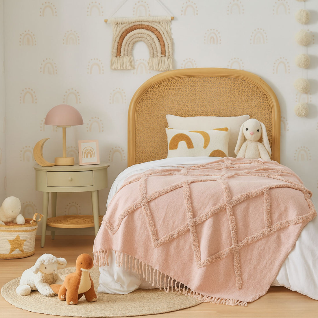 Cuddle Clouds Kids Embroidery Throw