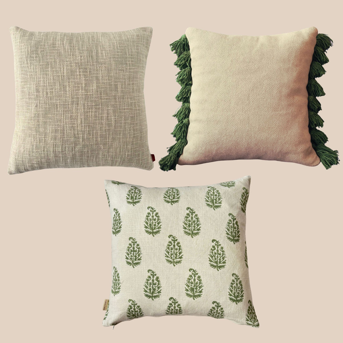Emerald Leaf Bundle (Set of 3 Cushion Covers)