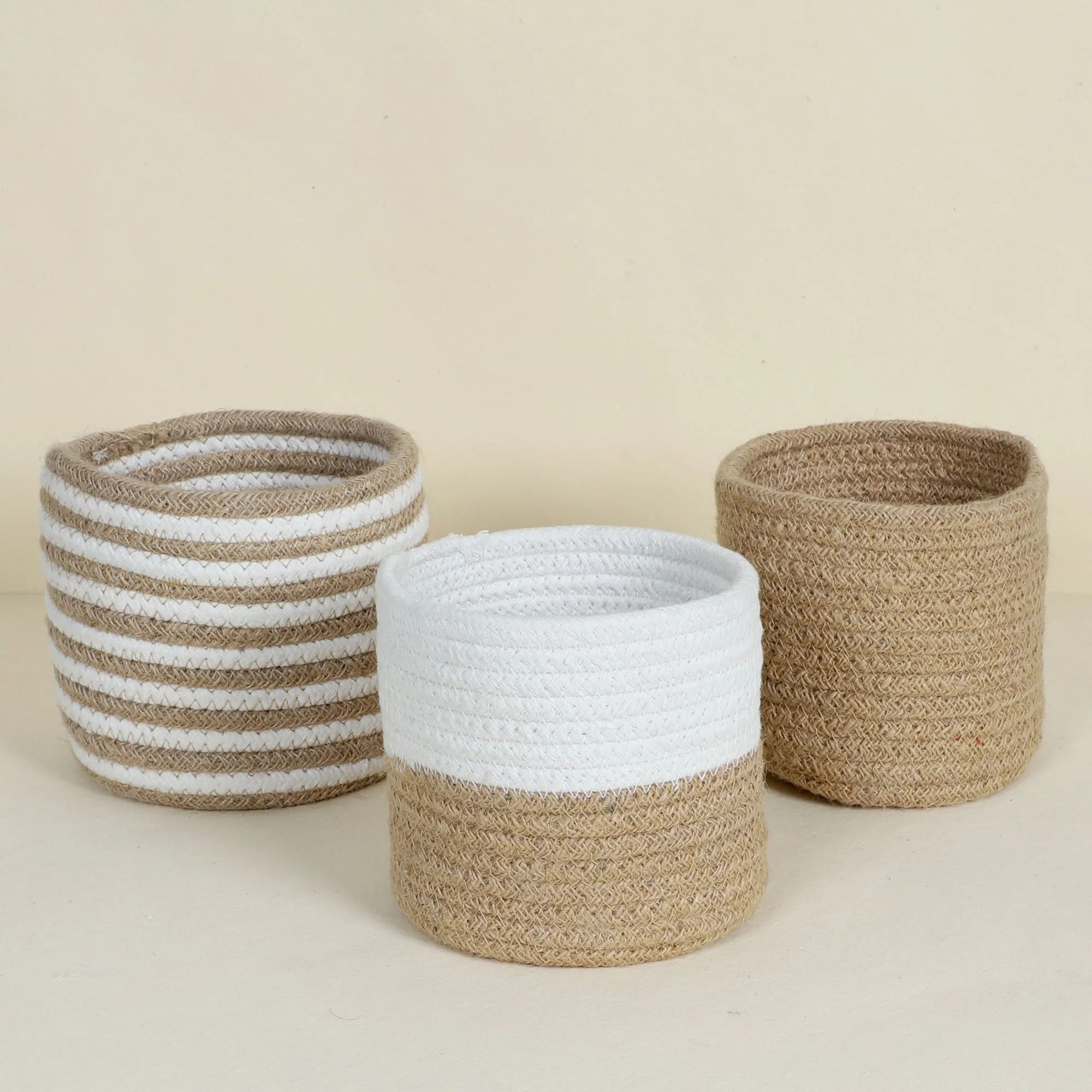 Ambo Handmade Jute Organizer - Set Of Three - Sarva Casa