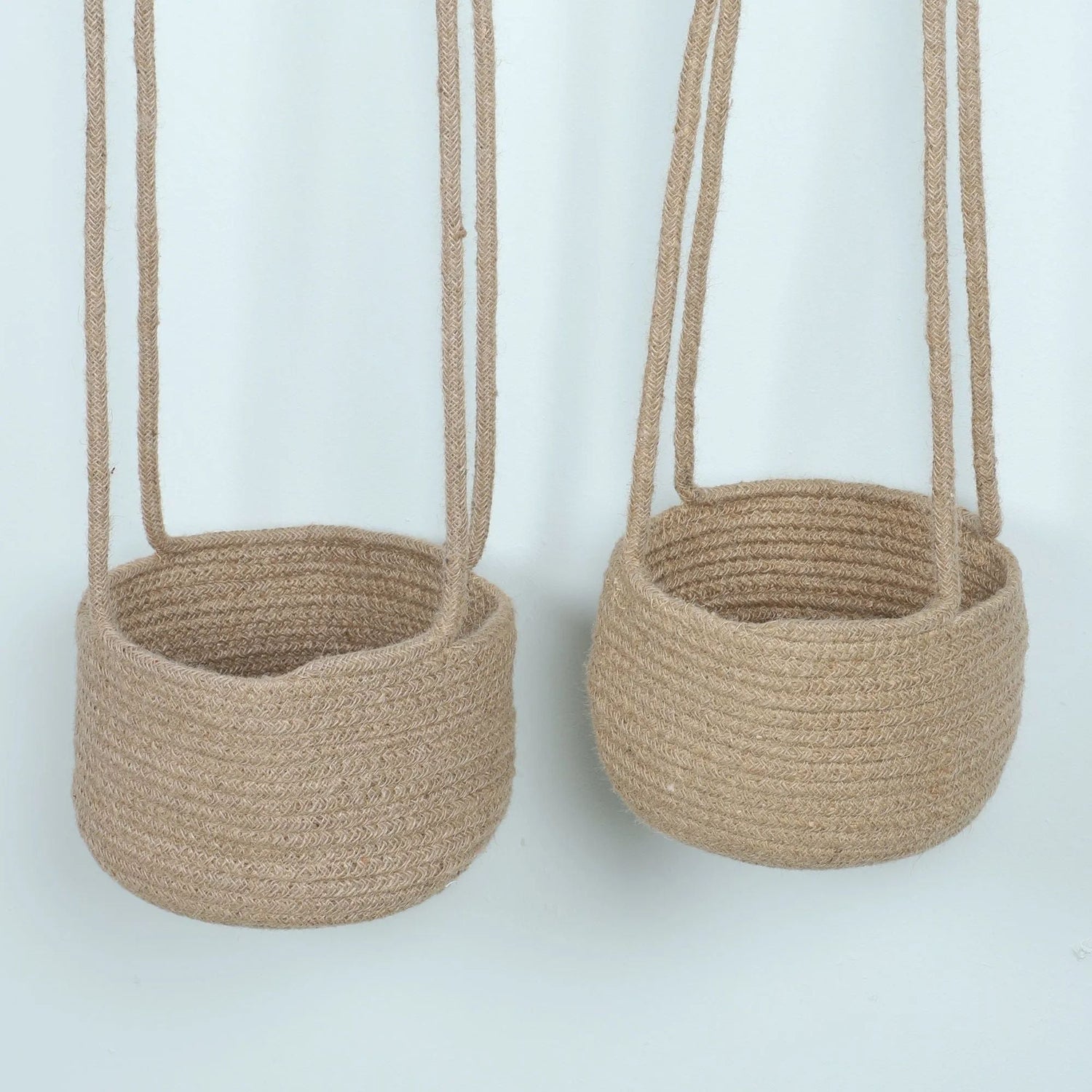 Enosha Hanging Jute Planter - Set Of Two - Sarva Casa