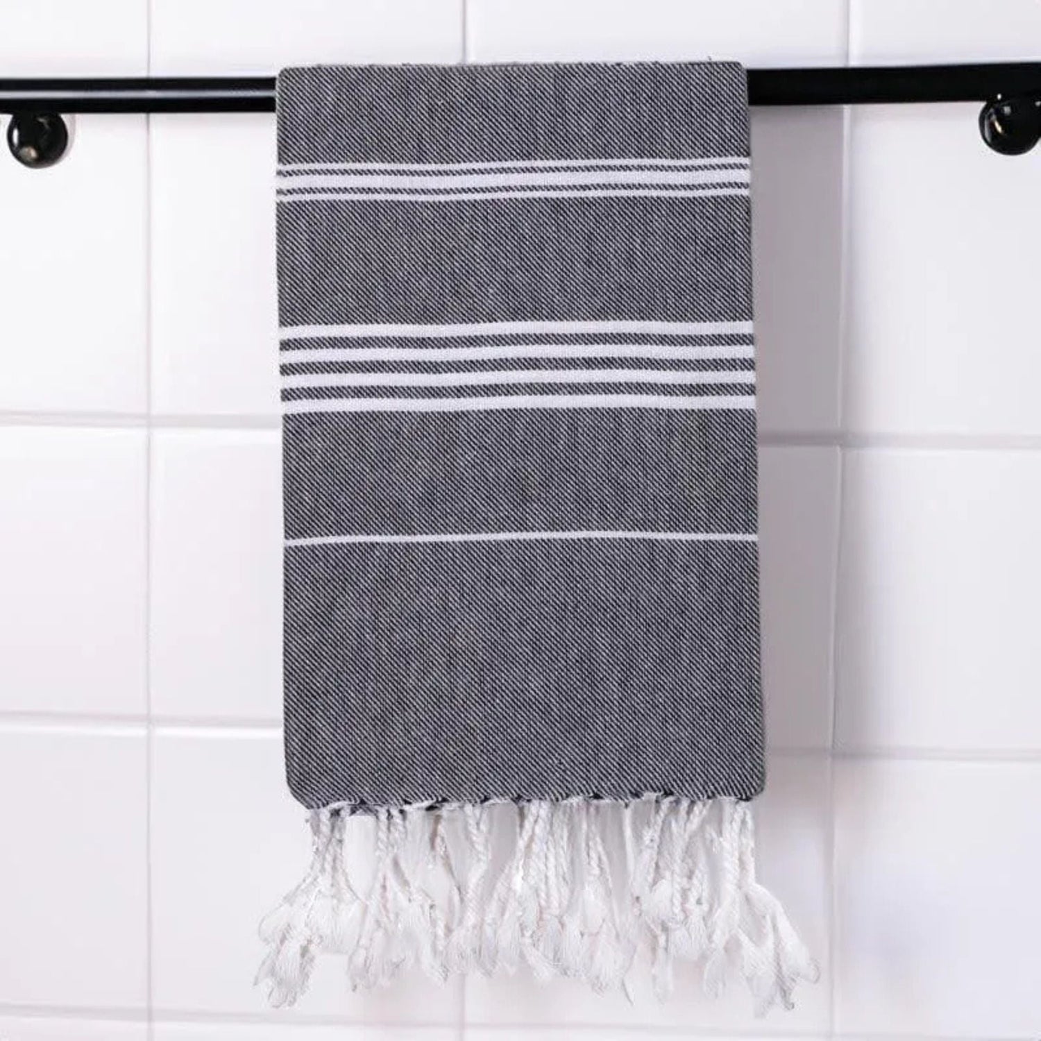 Luxe Linen Bath Towel - Grey - Sarva Casa