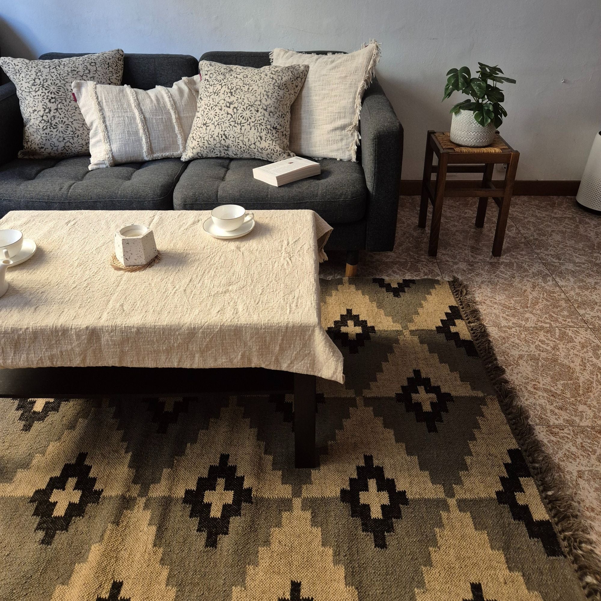 Mesa Jute Kilim Rug - Sarva Casa