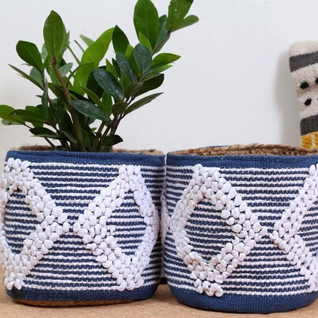 Nomadic Nirvana Cotton Planter - Blue - Sarva Casa