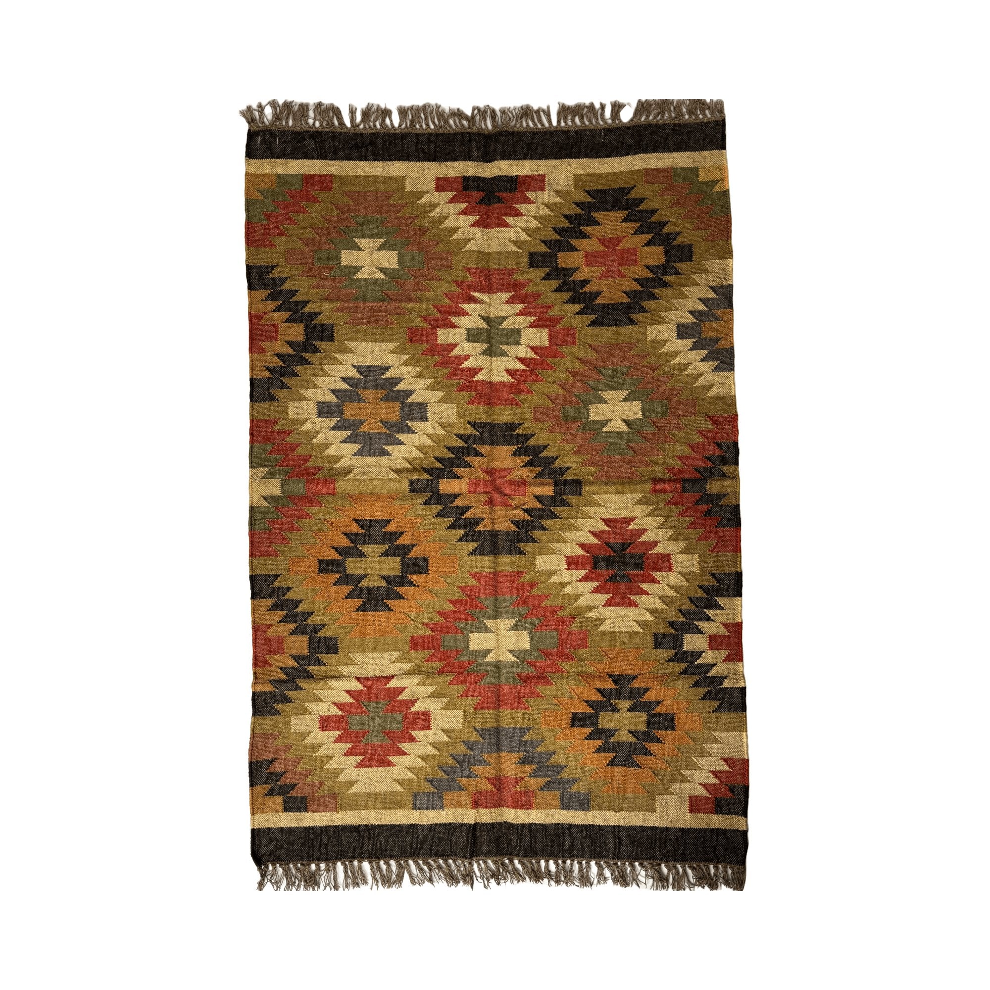 Raashi Jute Kilim Rug - Sarva Casa