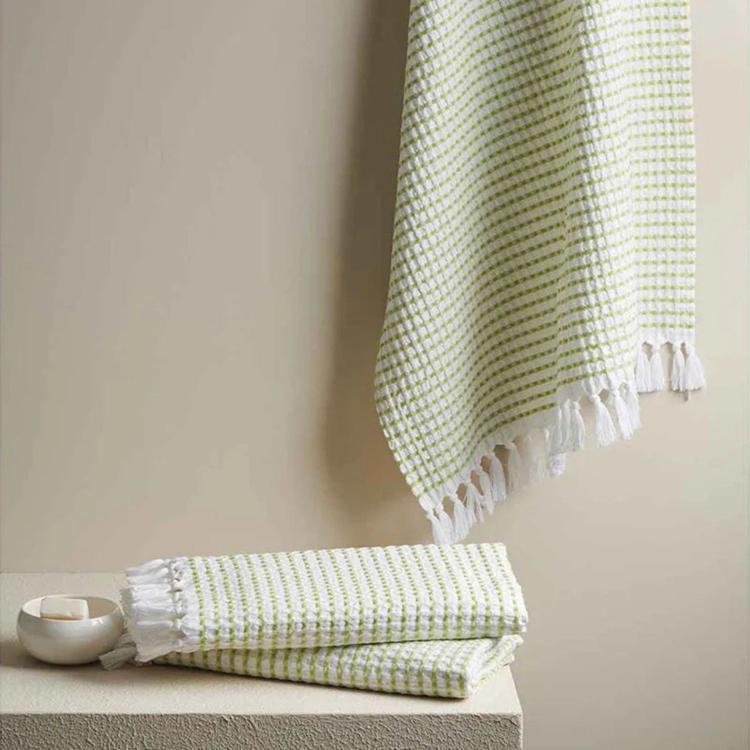 Resho Waffle Towel Combo (Kiwi) - Four Piece Set - Sarva Casa