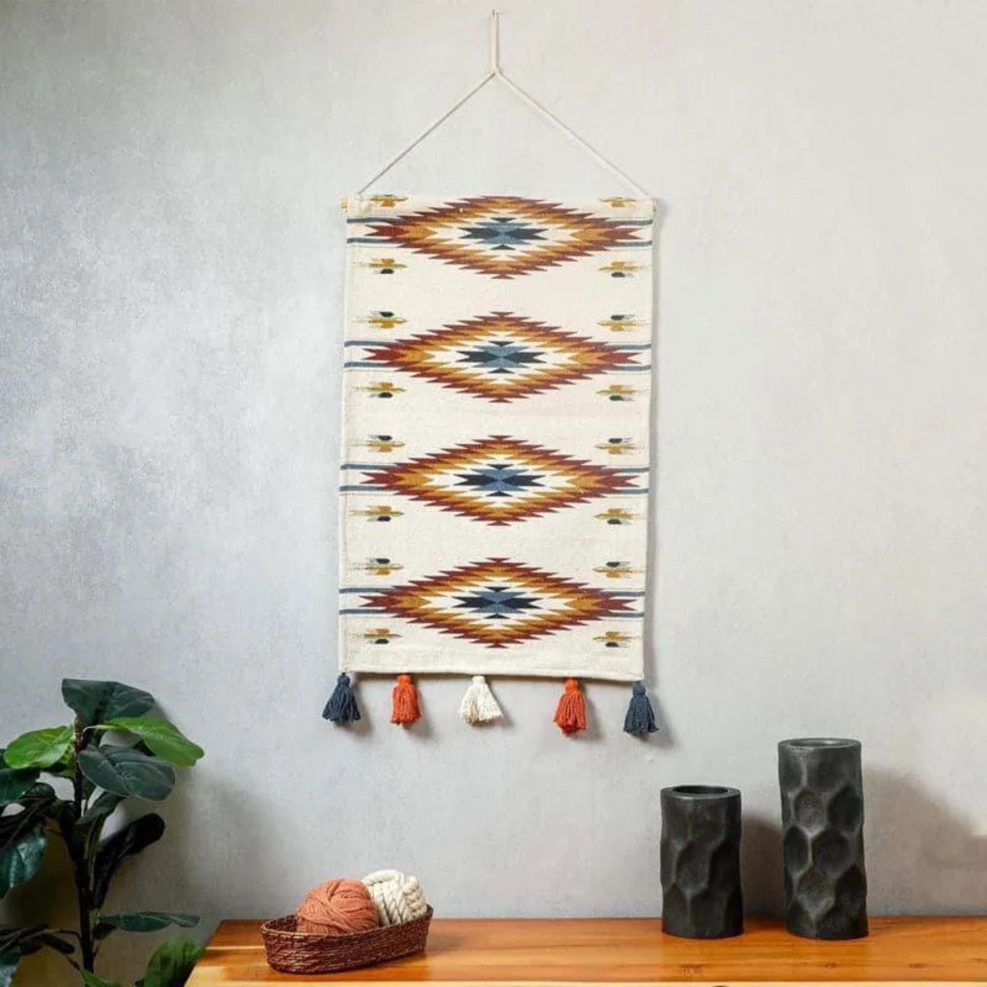 Yansa Mosaic Ikat Wall Hanging - Sarva Casa